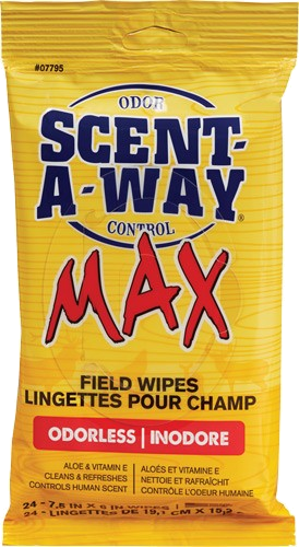 Hunters Specialties Scent Elimination Field Wipes Scent-A-Way Max 24-Pack