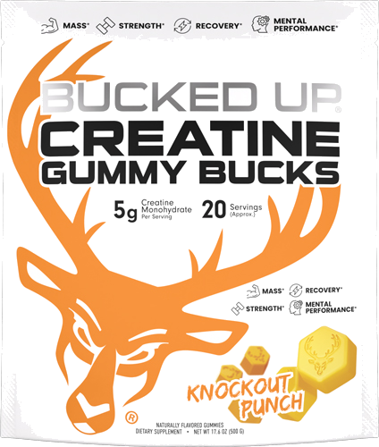 Bucked Up Creatine Gummies Knockout Punch 20 Servings
