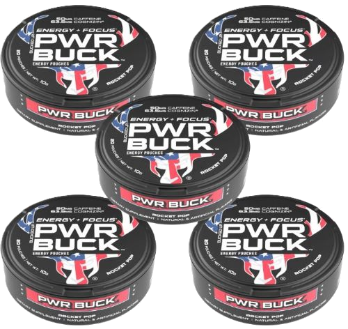 Bucked Up Pwr Buck Energy Pouches 5 Can Roll Rocket Pop Pouch