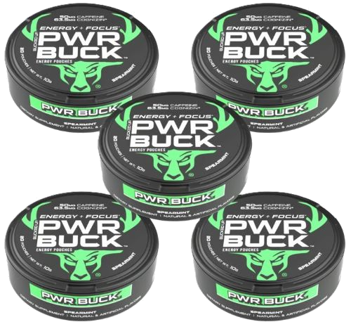 Bucked Up Pwr Buck Energy Pouches 5 Can Roll Spearmint Pouch