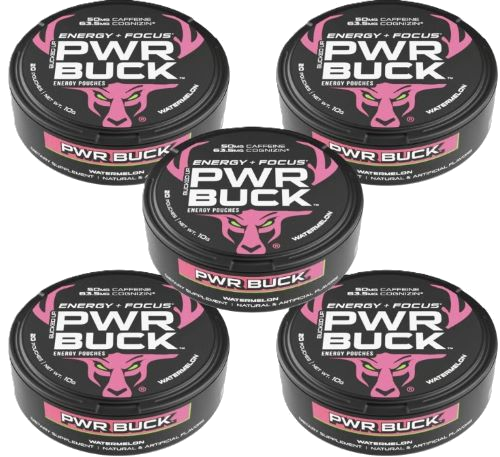 Bucked Up Pwr Buck Energy Pouches 5 Can Roll Watermelon Pouch