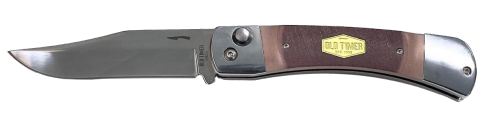 Old Timer Cave Bear Auto 3.9" Ss/Sawcut Handle & Sheath Knife