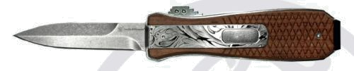 Smith & Wesson S&W Unwavered Otf 3" Spear Point Satin/Wood Knife