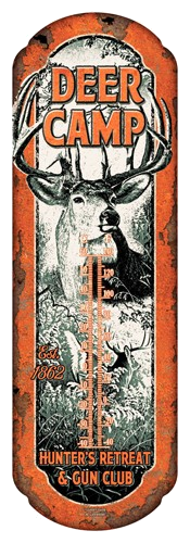 Rivers Edge Thermometer Deer Camp Tin