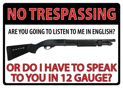 Rivers Edge Tin Sign 12"X17" No Trespassing 12 Gauge