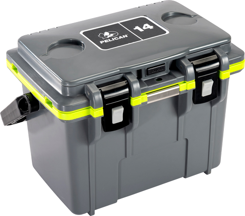 Pelican Coolers Im 14 Quart Dkgray/Green with Dry Storage