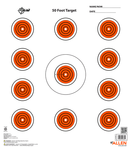 Allen EZ Aim 11 Spot Target 13-PK 12"X12"