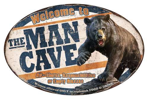 Rivers Edge Man Cave Bear Tin Sign