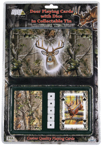 Rivers Edge Cards & Dice Tin Whitetail Deer Theme