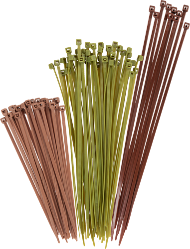 Allen Nylon Cable Ties 100-Pack Assorted Green/Brown/Tan