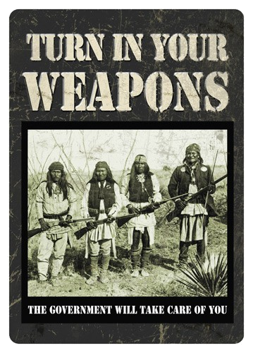 Rivers Edge Tin Sign 12"X17" "turn in Your Weapons"