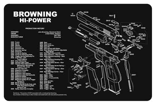 TekMat Armorers Bench MAT 11"x17" Browning HI-Power