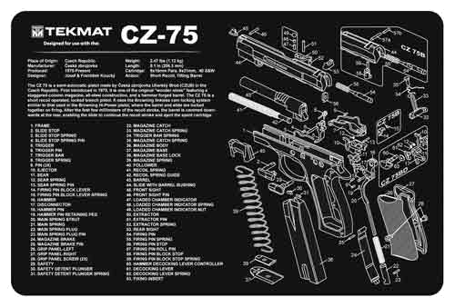TekMat Armorers Bench MAT 11"x17" CZ-75 Pistol