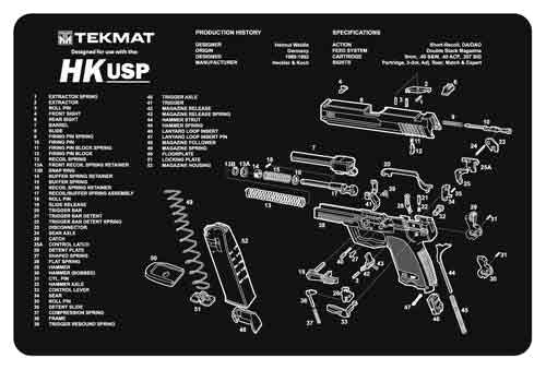 TekMat Armorers Bench MAT 11"x17" Heckler & Koch USP