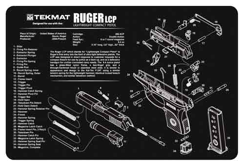 TekMat Armorers Bench MAT 11"x17" Ruger LCP Pistol