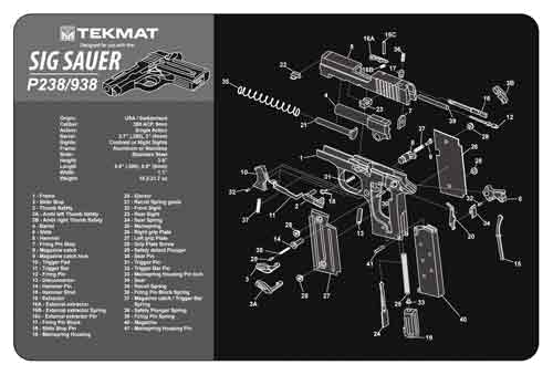 TekMat Armorers Bench MAT 11"x17" SIG Sauer 238 Pistol