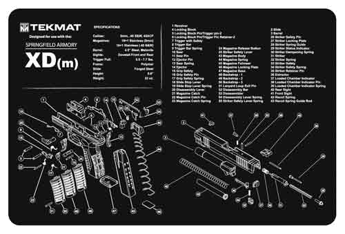 TekMat Armorers Bench MAT 11"x17" Springfield XDM Pistol