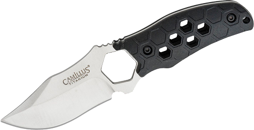 Camillus Knives Comb Fixed Blade 3.5" Ss Blade Honeycomb Black Knife