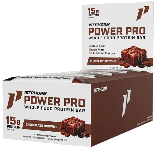 1st Phorm Whole Food Power Pro Bar Chocolate Brownie 15 Bars