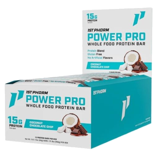 1st Phorm Whole Food Power Pro Bar Coconut Choco Chip 15 Bars