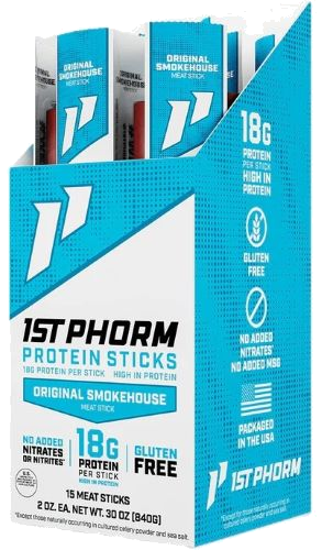 1st Phorm Protein Beef Sticks Original Smokehouse 15 Sticks