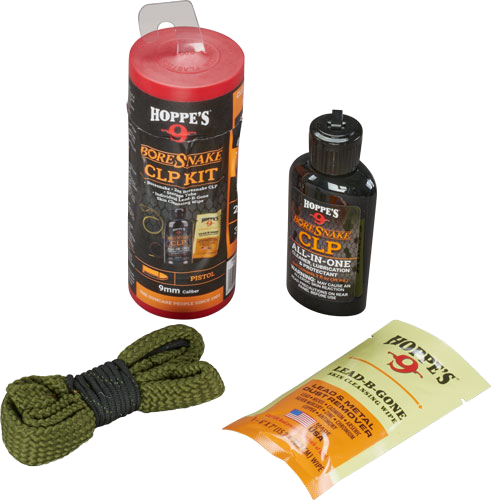 Hoppe's BoreSnake Cleaning Kit – Boresnake Combo With Clp 9mm Pistol