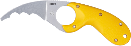 CRKT Bear Claw 2.39" Yellow with Veff Serrations Belt Clip