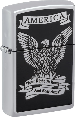Zippo Windproof Lighter Eagle Right to Bear Arms