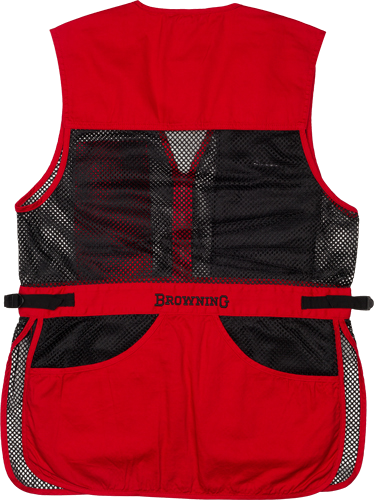 Browning Mesh Shooting Vest R-Hand Lg Black/Red Trim