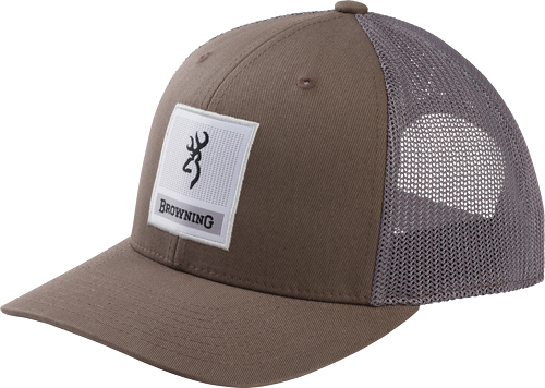 Browning Cap Prowler Mesh Snap Back Sq Bckmk Patch Pewtr Osfm