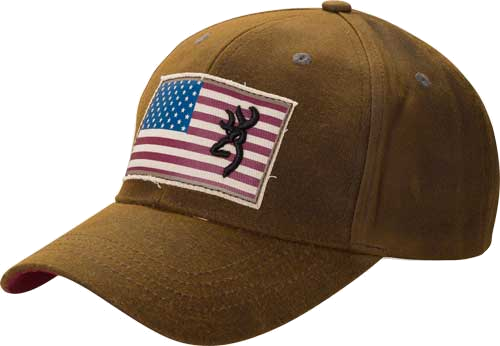 Browning Cap Liberty Wax Flag Buck Mark Logo Dark Adjustable