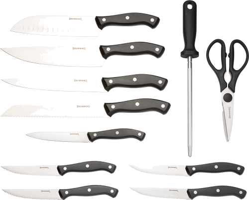 Browning Kitchen SET with Butcher Block Knife