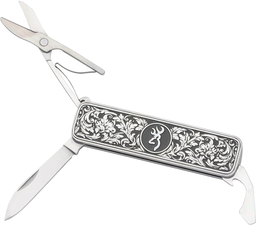 Browning Morgan Folder Multi Function Scroll Engraved Knife