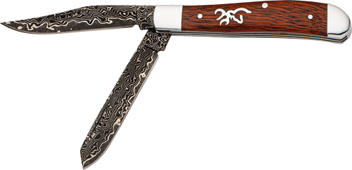 Browning Stormy Pass 3" Trapper Damascus Blade BOX Knife