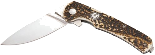 Browning NON-Typical Folder 3" Stag Handles BOX Knife