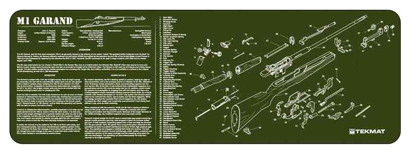 TekMat Armorers Bench Mat 12"X36" M1 Garand Olive Drab