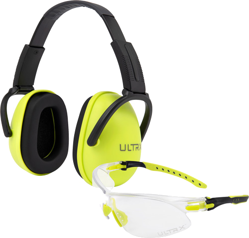 Allen Ultrx Blocker Ear & Eye Combo Youth Lime Muff/Clear Eyes