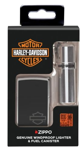 Zippo Windproof Lighter Harley Davidson & Fuel Canister Set