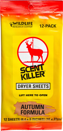 Wildlife Research Dryer Sheets Scent Killer Autumn 12-Pack