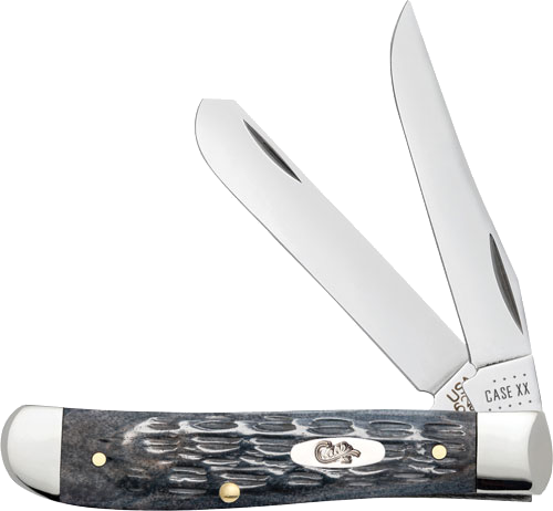 Case Knives Pocket Worn Gray Bone Crandall Jig Mini Trapper Knife