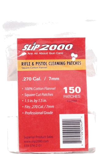 Slip 2000 Cleaning Patches 1.5" Square .270/7mm 150-Pack