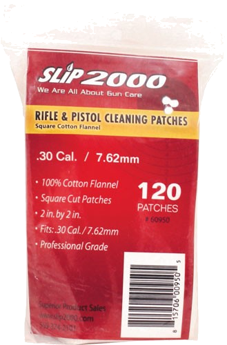 Slip 2000 Cleaning Patches 2" Square .30/7.62mm 120-Pack