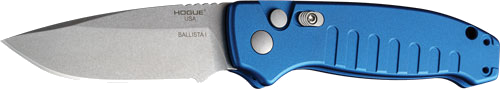 Hogue Ballista-I Button Auto Drop Point Blade Tmbld Blu 3.5