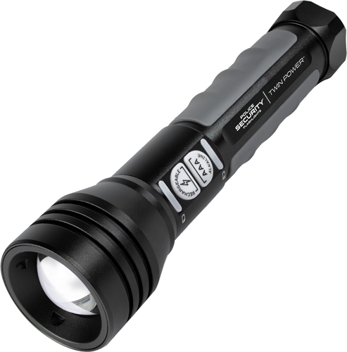 Police Security Twin Power 600 Lumen Rechargeable Flashlight