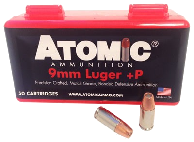 Atomic Ammunition 9mm 124 Grain Jacketed Hollow Point Ammunition – 50 Rounds