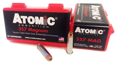 Atomic Ammunition .357 Magnum 158 Grain Jacketed Hollow Point Ammunition – 50 Rounds