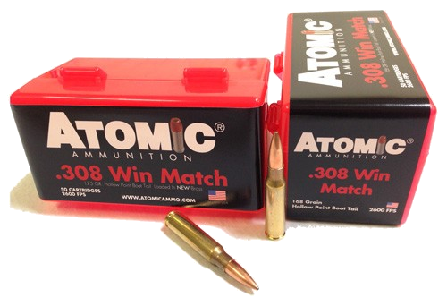 Atomic Ammunition .308 Win 168 Grain BTHP Ammunition – 50 Rounds