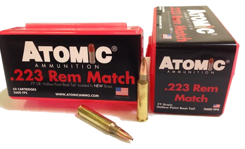 Atomic Ammunition .223 Rem 77 Grain BTHP Ammunition – 50 Rounds