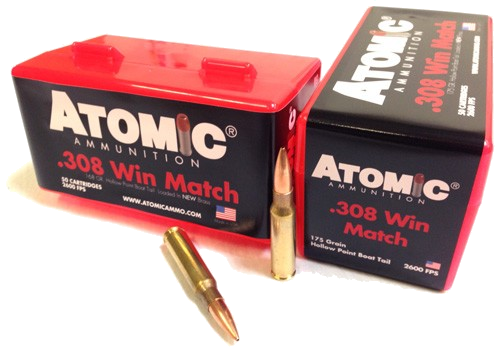 Atomic Ammunition .308 Win 175 Grain BTHP Ammunition – 50 Rounds