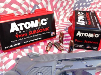 Atomic Ammunition 9mm 147 Grain Jacketed Hollow Point Ammunition – 50 Rounds